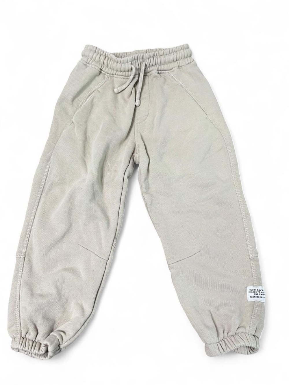 Toddler Zara Funseekers beige sweatpants with drawstring waist size 4